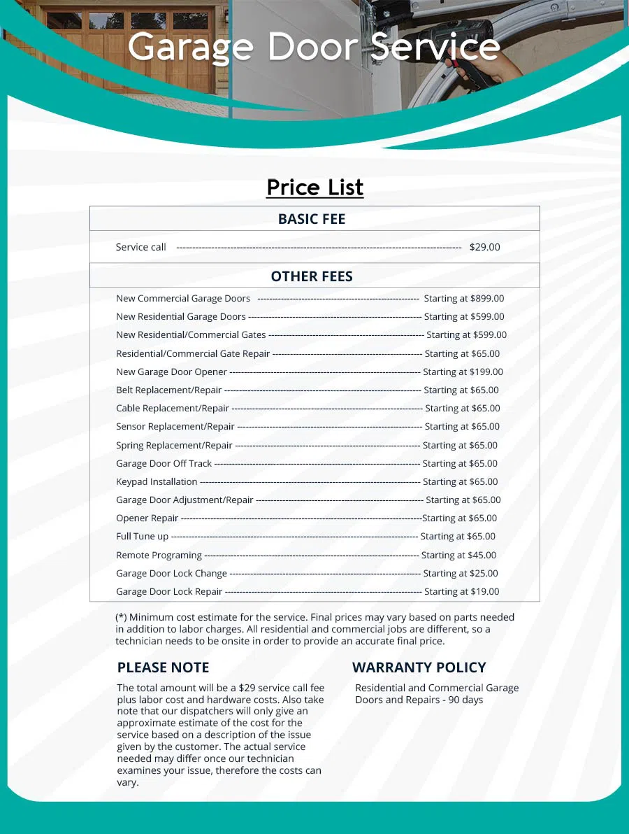 Garage Door Mobile Service Repair Mesa, AZ 480-630-2028